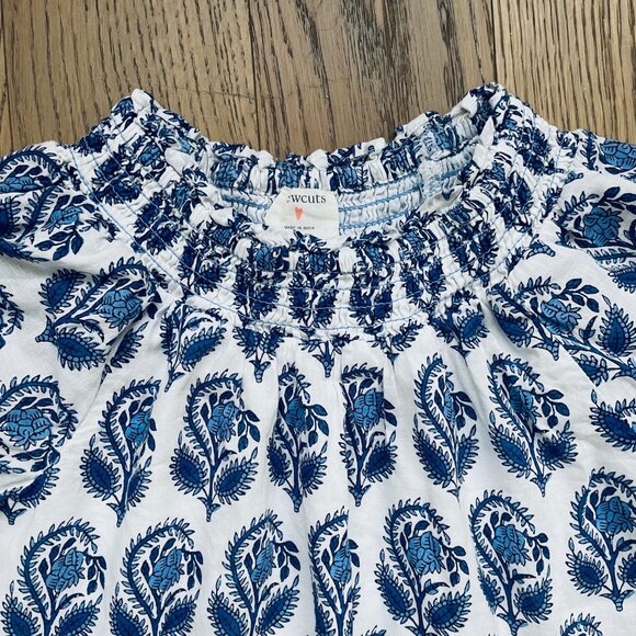 J. crew Girls' Smocked T-shirt in Block Print - Picture 2 of 5